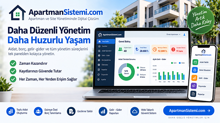 ApartmanSistemi.com Aidat ve Gelir Gider Takip Programı